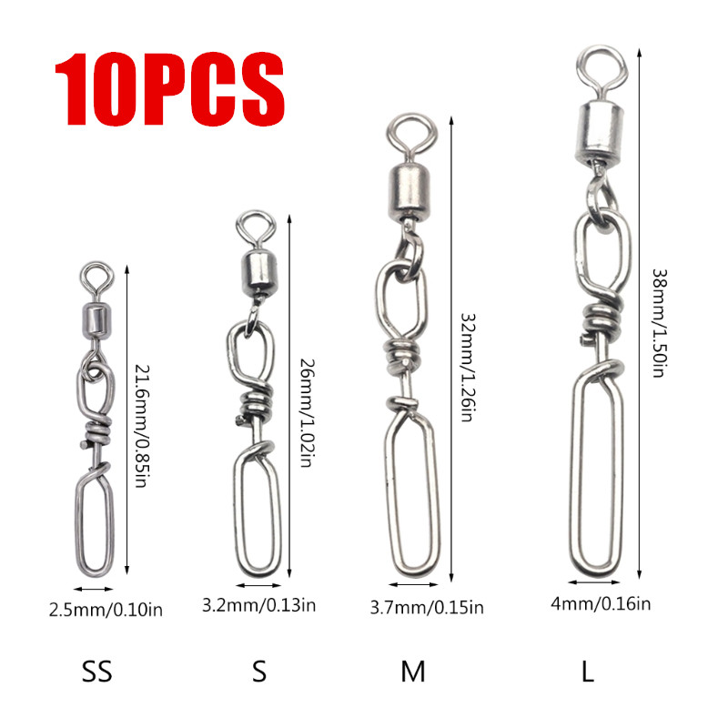 Fishing Equipment Set - 10Pcs Stainless Steel Quick Snaps Power