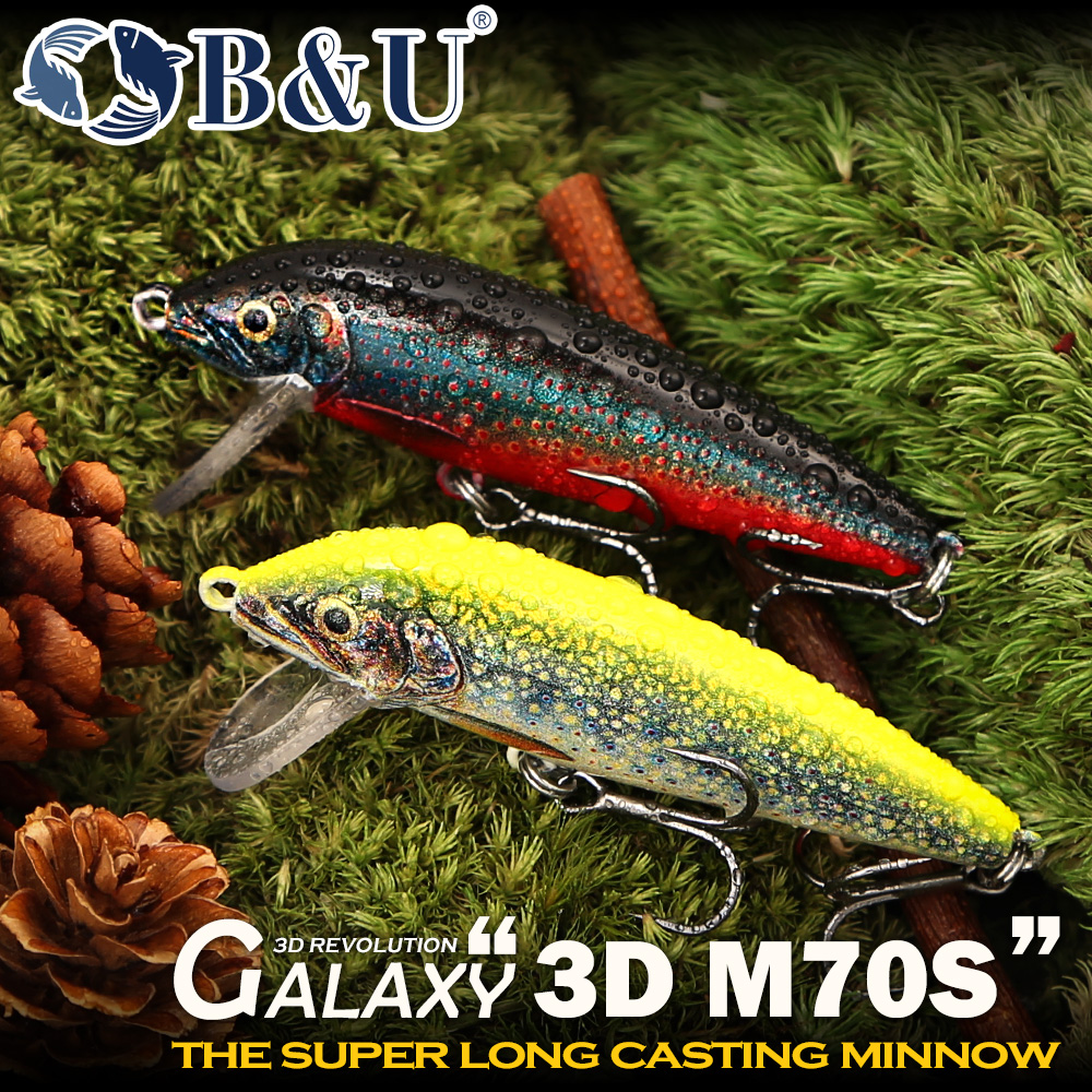 Fishing Equipment For Trout - B&U Sinking Minnow Fishing Lures, 3D