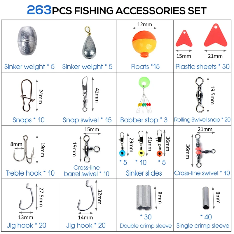 263pcs Outdoor Fishing Accesso - Fishing Equipment Set avis et prix