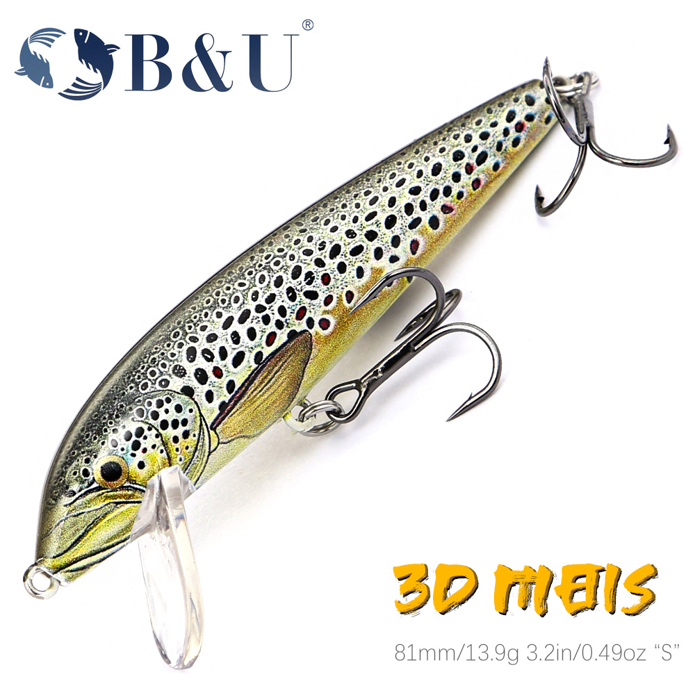 B&U 80mm Sinking Minnow Wobbli - Fishing Equipment For Trout avis et prix